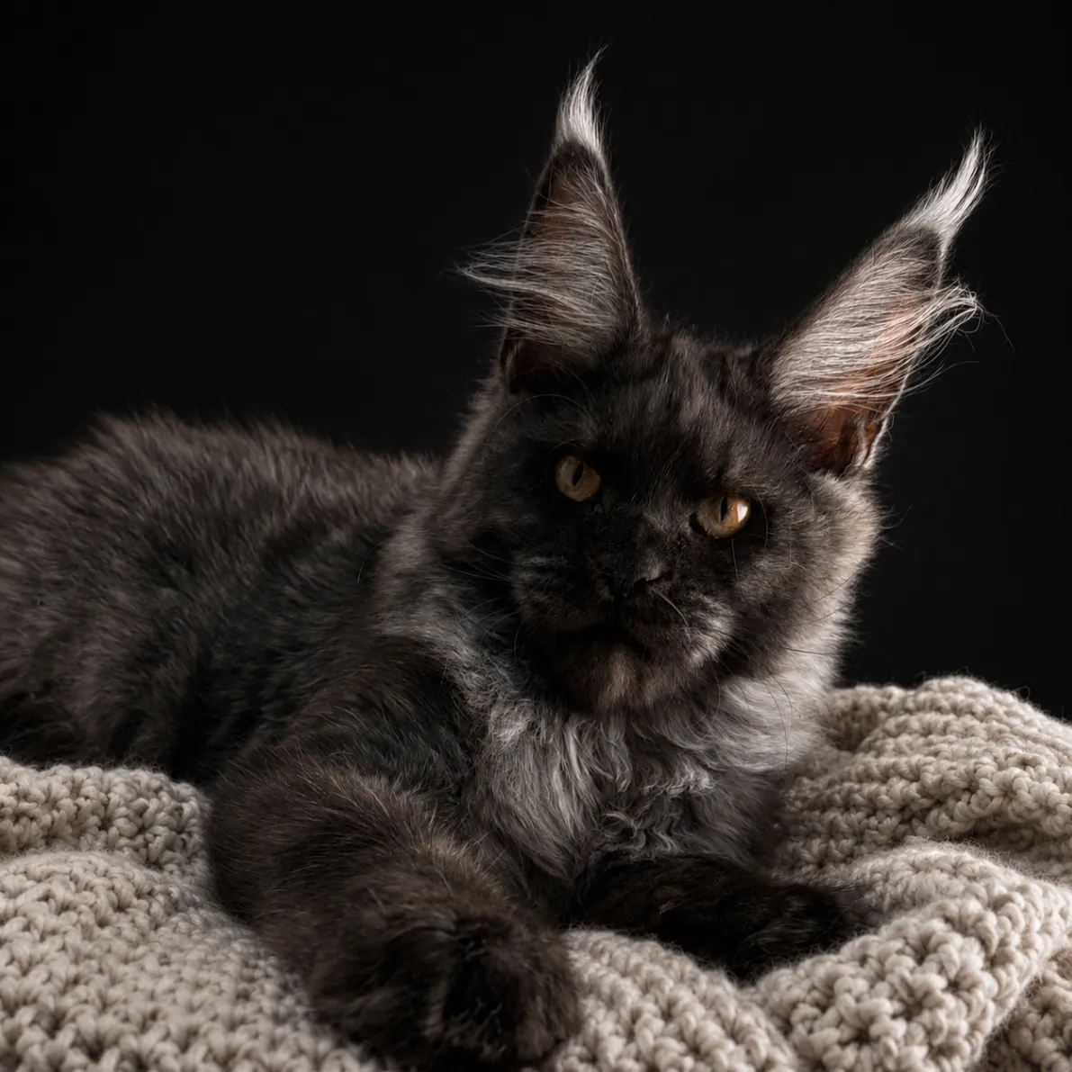 Queen Sully, Black Smoke European Maine Coon at Ironmane Coons